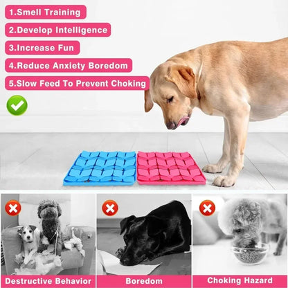 Dog Food Slow Feeder Sniff Mat with Suction Cup for Train Your Dog's Senses Anti-choking Silicone Snuffle Mats Pet Accessories
