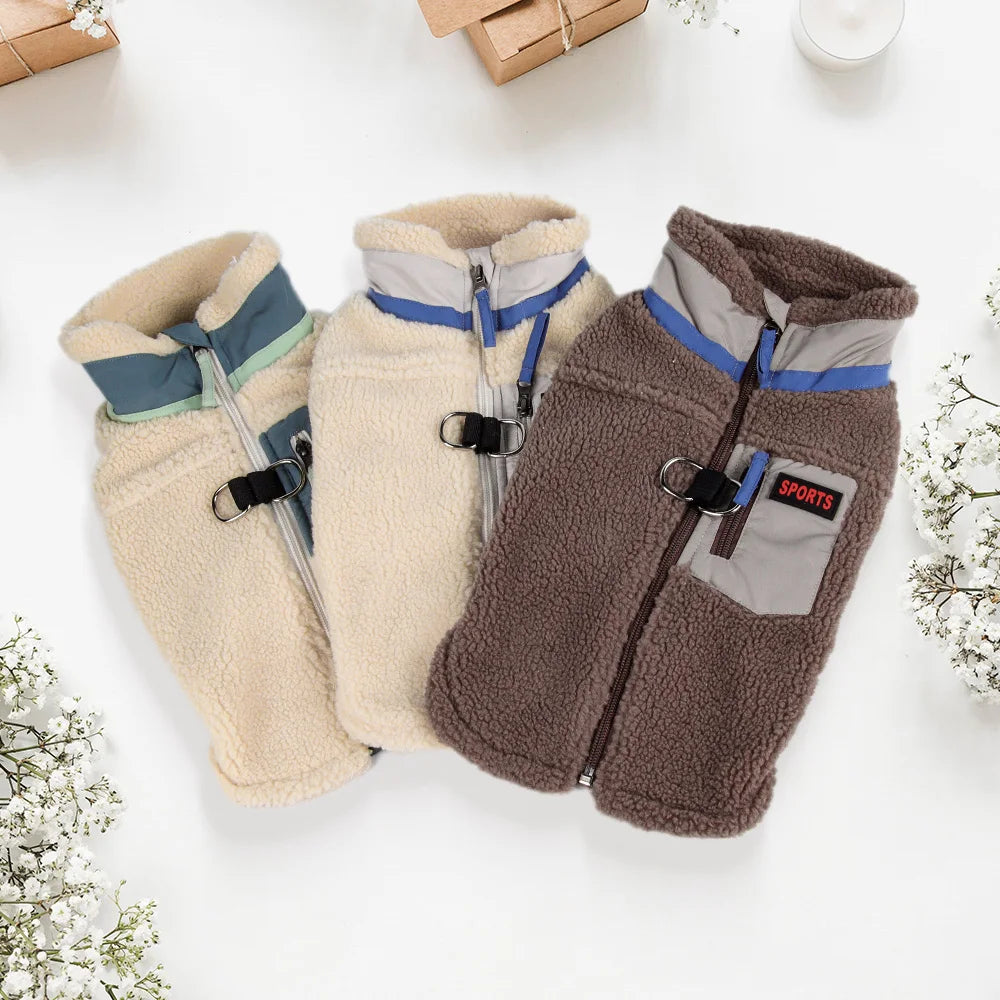 Warm Fleece Pet Clothes for Small Medium Dogs Vest with D ring Puppy Outfits French Bulldog Yorkies Poodle Costumes Pug Coats
