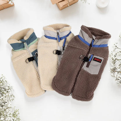 Warm Fleece Pet Clothes for Small Medium Dogs Vest with D ring Puppy Outfits French Bulldog Yorkies Poodle Costumes Pug Coats