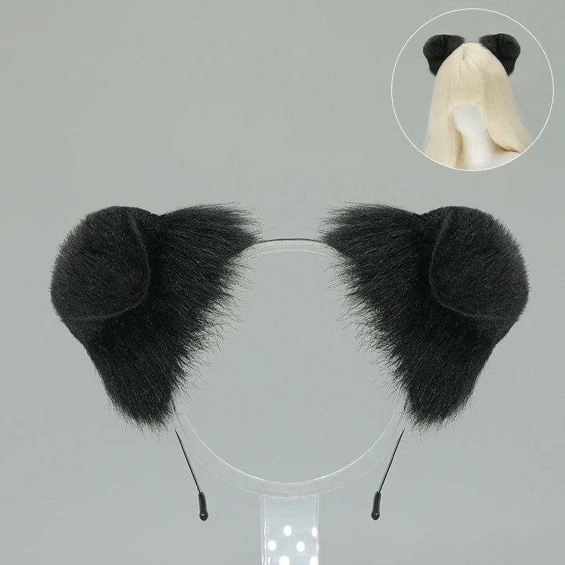New Anime Handmade Kawaii Dog Furry Ears Headband Night Party Simulated Cute Wolf Dog Ears Cosplay Props