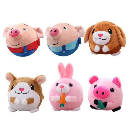 Plush Automatic Bouncing Toys Bite Resistant Music Vibration Bouncing Ball Self-Moving Chewable for Dog Indoor Playing
