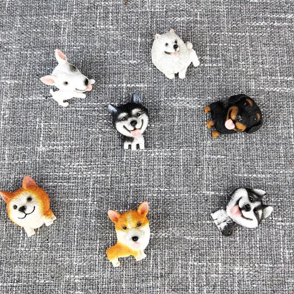 3D animal magnet refrigerator sticker simulation dog labrador Pug corgi Teddy Bichon resin Craft wall door home decoration gifts