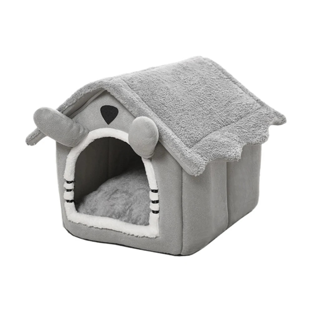the VELVET DOG - Indoor Warm Doghouse, Soft Pet Bed Tent House, Dog Kennel Cat Bed with Removable Cushion Suitable for Small/Medium/Large Pets