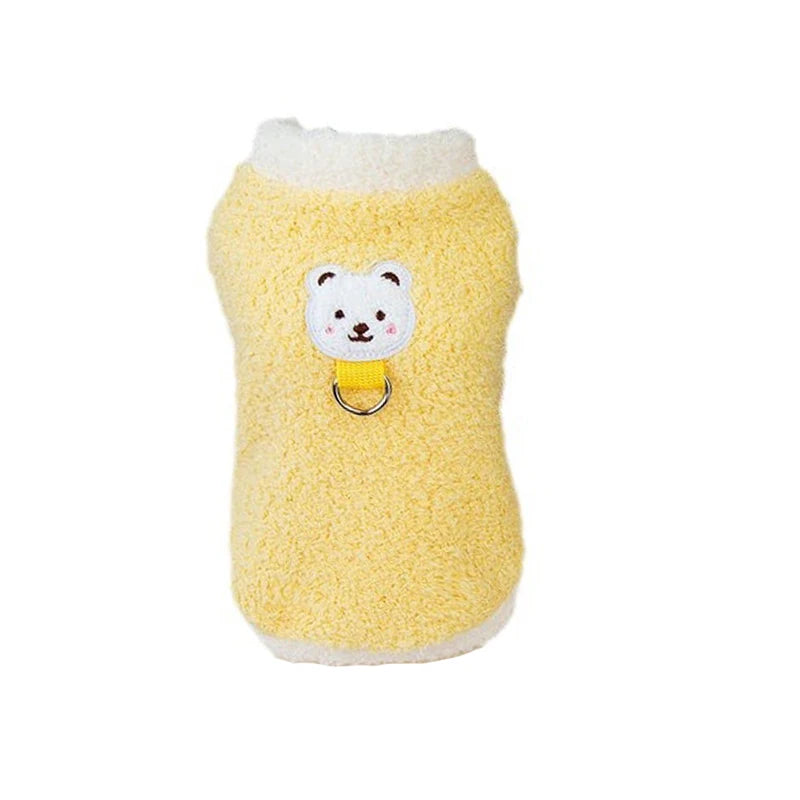 Winter Warm Dog Clothes with D-ring Plush Dog Coat for Small Medium Dogs Soft Puppy Clothes Chihuahua Yorkie Clothing Pet Supply