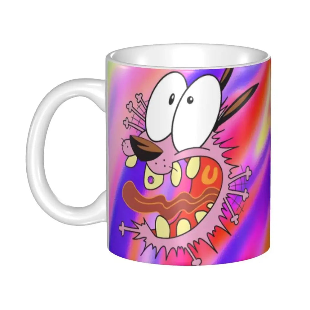 Personalized C-Courage The Cowardly Dog Coffee Mug DIY Ceramic Milk Tea Mug Cup