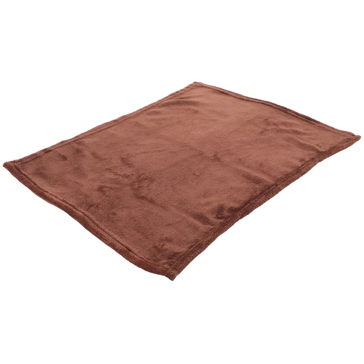 Flannel Pet Blanket Coffee Solid Color Lightweight Super Comfy Warm Elaborate Needle Stitching for Pets