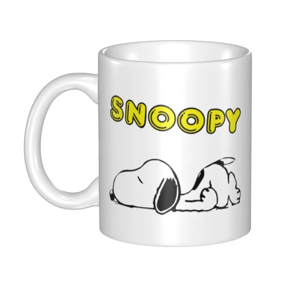 Manga Snoopy Woodstock Cartoon Dog Coffee Mug DIY Customized Ceramic Tea Milk Mug