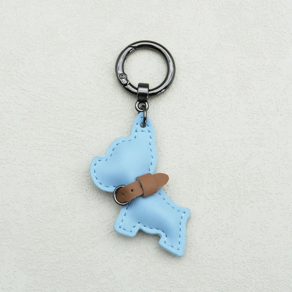 Kawaii Cute Chubby Leather Keychain French Bulldog Charm Dog Dolls Bag Hanging Exquisite Dog Pendant Friend