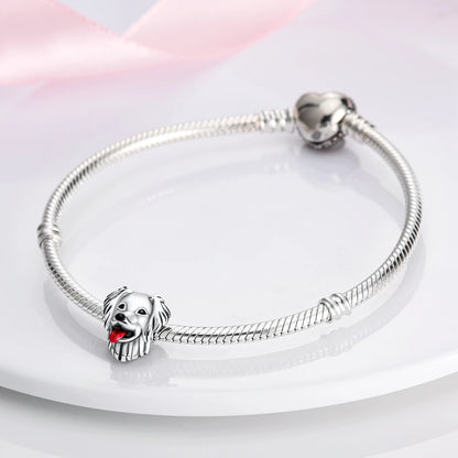 Dog Pet Charms 925 Silver Doggy Paw French Bulldog Bones Beads fit Original Bracelet DIY Fine Jewelry