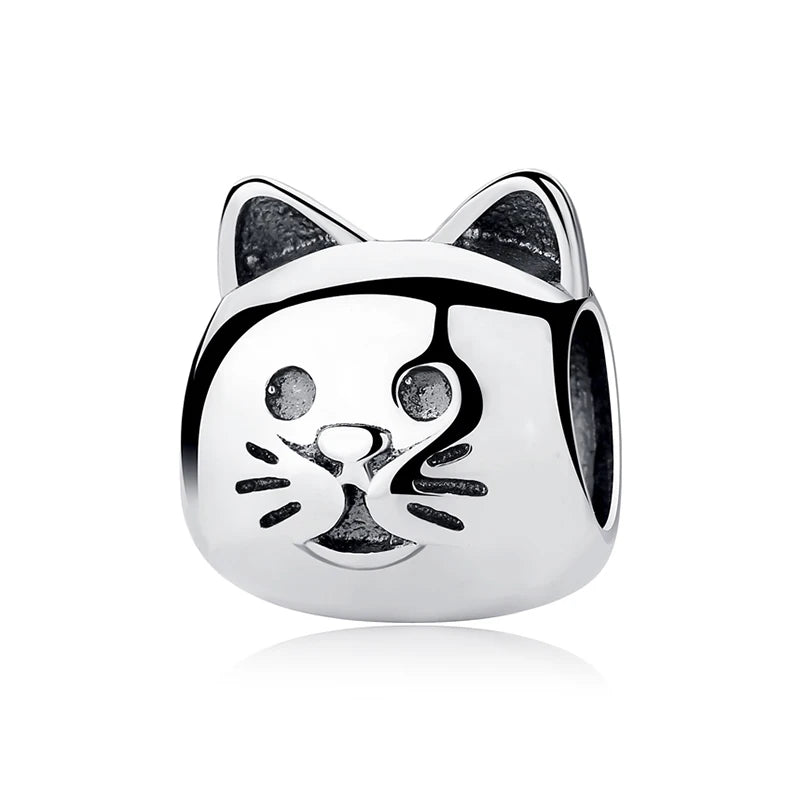 Original 925 Sterling Silver Charms Love Pets Dog Cat Paw Print Pendant Beads Fit Brand Bracelets Necklaces Women DIY Jewelry