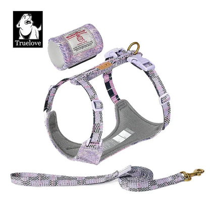 the TWEEDTREK HARNESS SET - Truelove Pet Harness Leash Set, Harris Tweed Fabric, No Pull Dog Vest Harness for Walking/Training, Adjustable, Easy Control