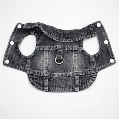 Dog Jeans Jacket ,Cool Puppy Summer Clothes ,Dog Denim Shirts for Small Boy Dogs Cats Outfits Washable Durable Harness Vest