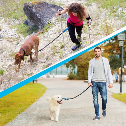 the RUNMATE HANDS-FREE LEASH - Retractable Hands-Free Dog Leash for Running, Double Handles Elastic Cord Reflective Large Dog Leash, Pet Supplies