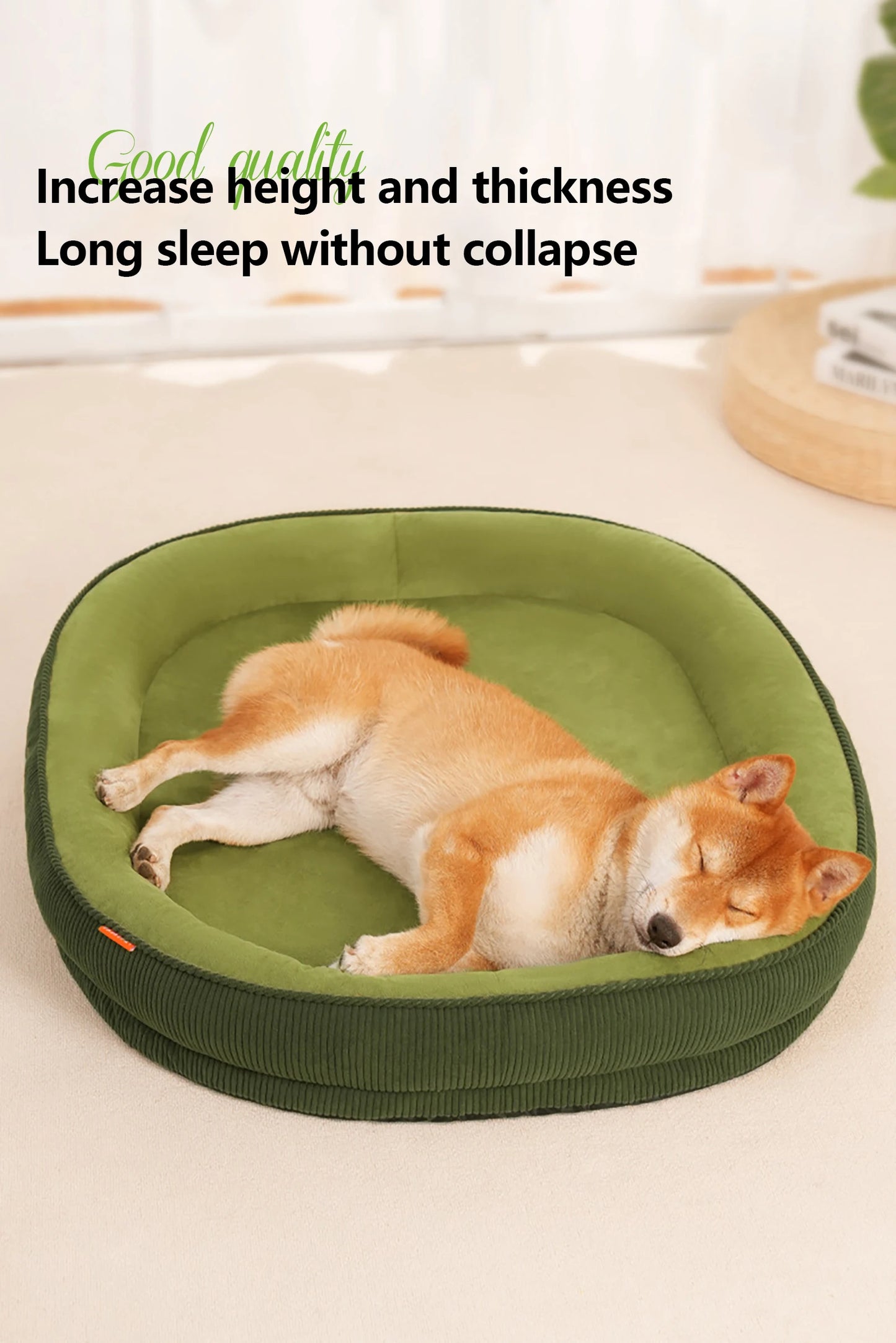 Corduroy Dog Bed Removable Washable Dogs Mat Winter Thickened Warmth Dogs Pad Soft Plush Anti-slip Pet Sofa Bed Dog Accessories