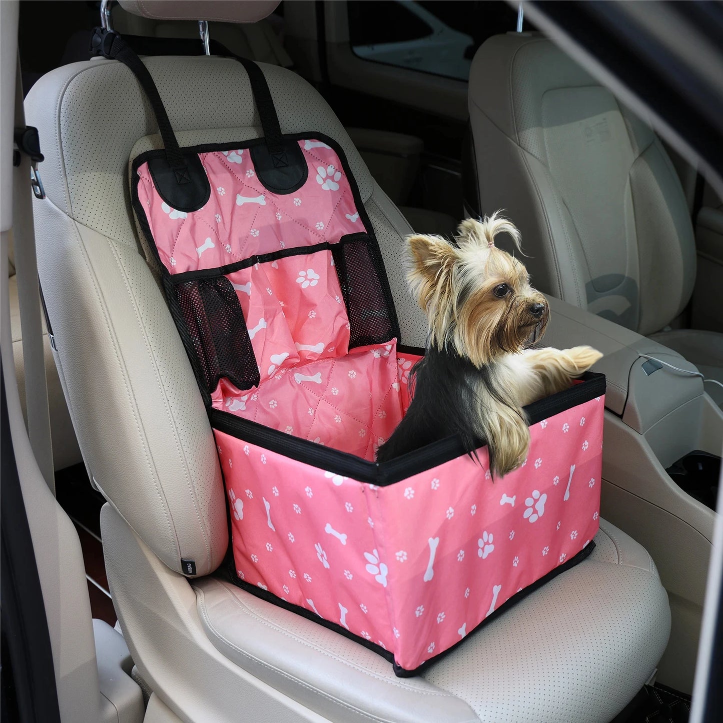 2025 New Dog Car Seat with Storage Pockets,Scratch Proof Durable Pet Booster Car Front Seat for Small Medium Dog 강아지 가방