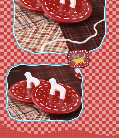 Cartoon Cute Ceramic Mug Dog Red Cup Lid Creative Christmas Water Cup Kitchen Accessories Coffee Cup Dust Cover Holiday Gift