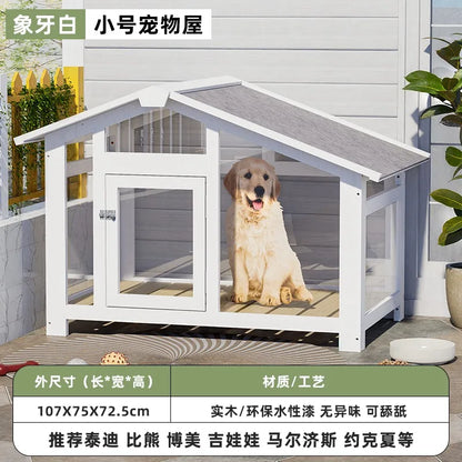 the ZEN DOGHOUSE - Doghouse Outdoor Warm and Rainproof Four-Season Universal Dog Cage, Outdoor Pet Nest Villa, Small Medium and Large Dog Sleeping