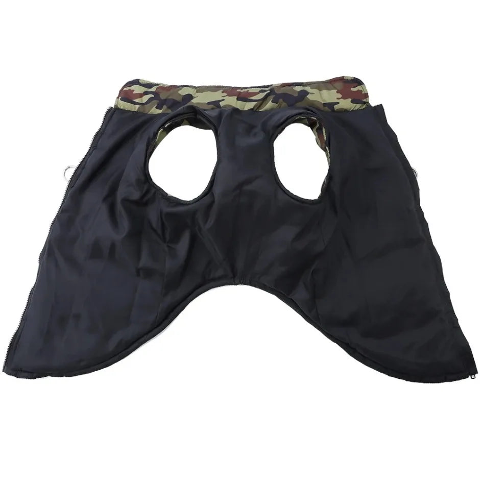 Winter Warm Big Dog Clothes Camouflage Sleeveless Pet Vest Jacket Windproof Large Dog Coat Zipper D-ring 4XL-6XL Puppy Outfits