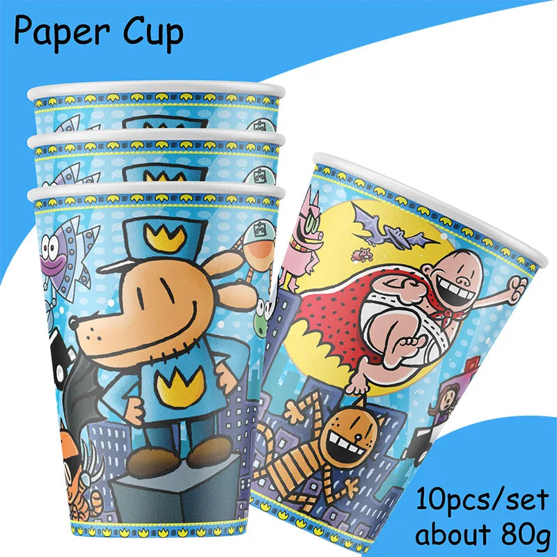 Dog Man Plate Napkin Cups Dog Man Party Supplies Balloons Kids Birthday Party Decoration Baby Shower Girl Kid Birthday Supplies