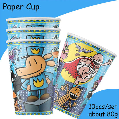 Dog Man Plate Napkin Cups Dog Man Party Supplies Balloons Kids Birthday Party Decoration Baby Shower Girl Kid Birthday Supplies