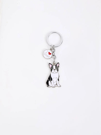 Pet dog car keychain pendant creative metal accessories key ring holiday gifts