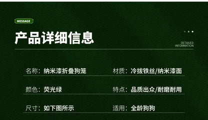 t‌he GREEN MACHINE - Heavy-Duty Foldable Dog Crate with Toilet - Reinforced for Small/Medium/Large Breeds, Indoor Pet Cage with Removable Tray