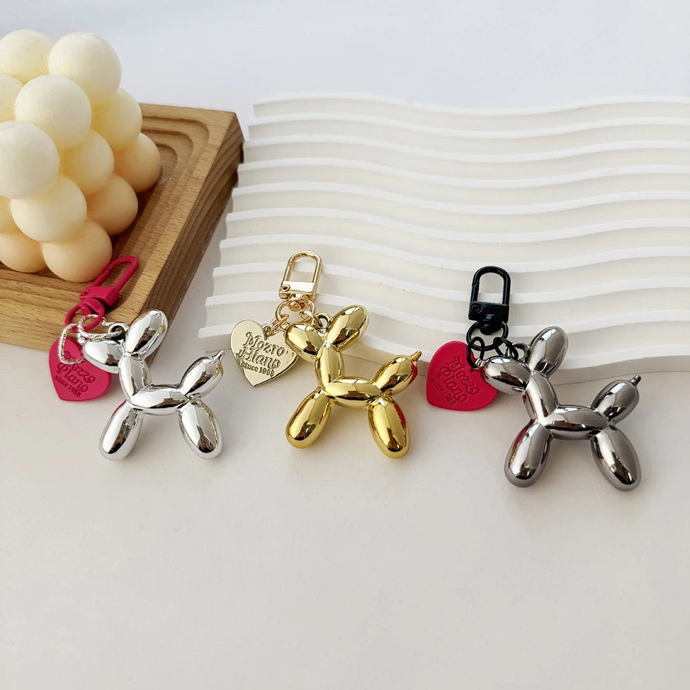Cute Acrylic Cartoon Balloon Dog Keychains for Women Y2k Bag Pendant Couple Car Key Chains Jewelry Gift Decoration Accessories