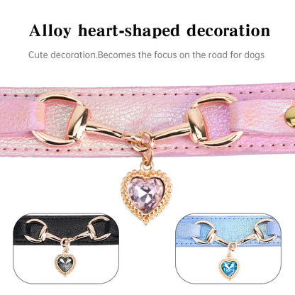 the GLAMPAWS LOVE COLLAR - Shiny Rhinestone Pet Collar, Love Jewelry Dog Collar, Comfortable Leather Dog Adjustable Collar