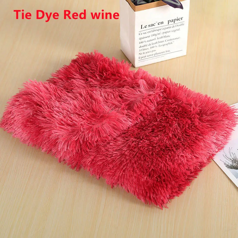 Fluffy Mat Long Plush Pet Blanket Cat Sleeping Mats Puppy Winter Warm Thin Kennel Cushion Soft Covers for Large Dogs Mattress