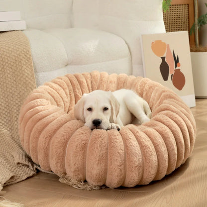 Home Plush Pet Nest Winter Cat Dog Bed Warm Detachable and Washable Round Cat Nest Pet Bed Seasonal Universal Decoration