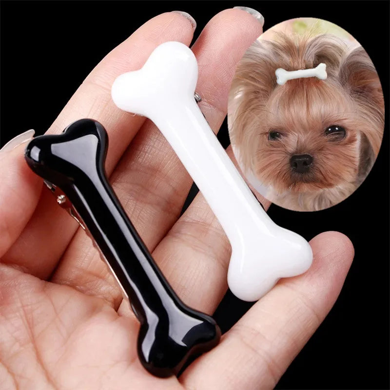 the PAWCHARM BONE HAIR CLIP - New Dog Hairpin Puppy/Kitten Bone Hair Clips, Cute Duckbill Clip, Pet Hair Accessories, Pet Hair Grooming, Dog Accessories