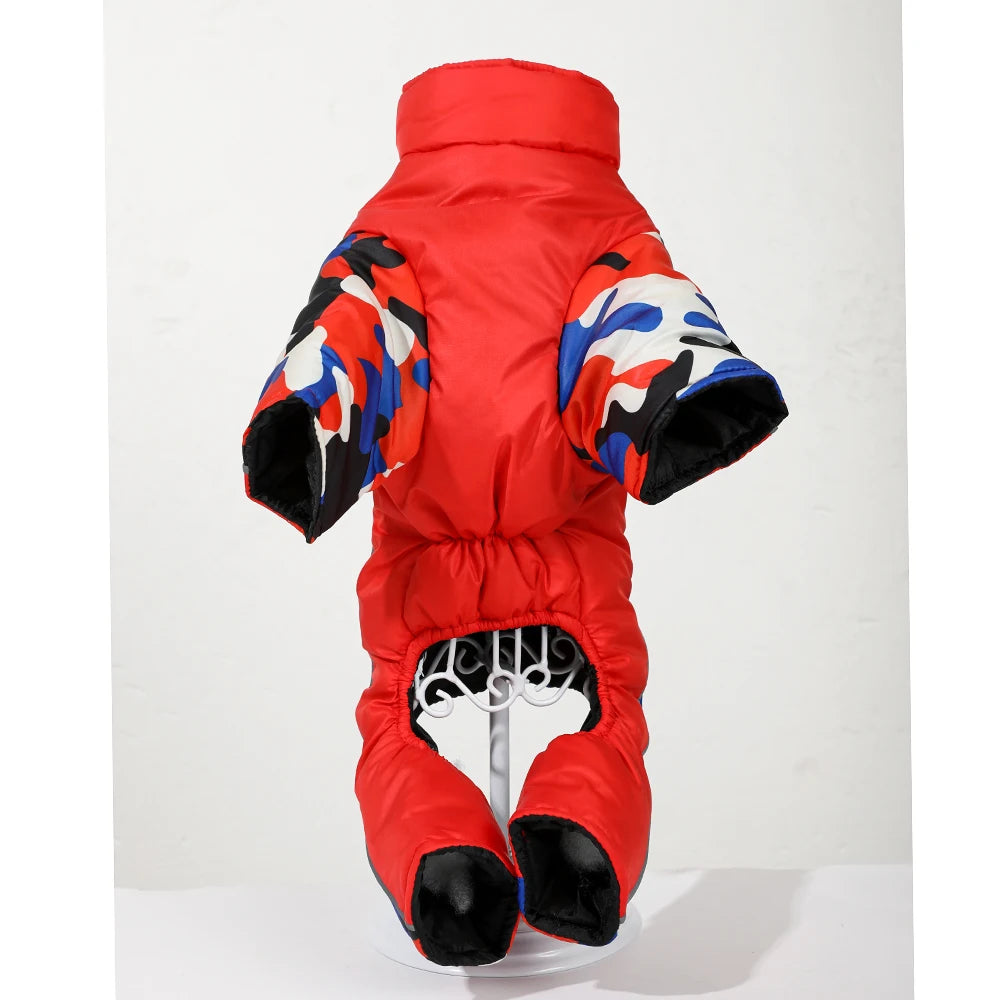 the WARMSTRIDE REFLECTIVE DOG JUMPSUIT - Windproof Dog Clothes, Winter Warm Puppy Jumpsuit, Reflective Pet Costume for Small/Medium Dogs/Cats, Chihuahua, Schnauzer Outfits