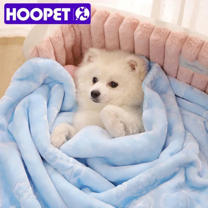 HOOPET  Winter Pet Blanket Thick Wool Feeling Blanket for Cats Dogs Babay Quilt Soft and Fluffy High Quality Dog Cat Blanket