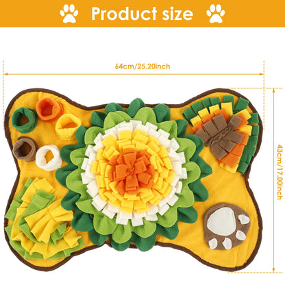 Pet Snuffle Mat Anti Slip Dogs Sniff Pad Soft Polyester Interactive Dog Treat Dispenser Mat for Pet Smell Training & Slow Feeder