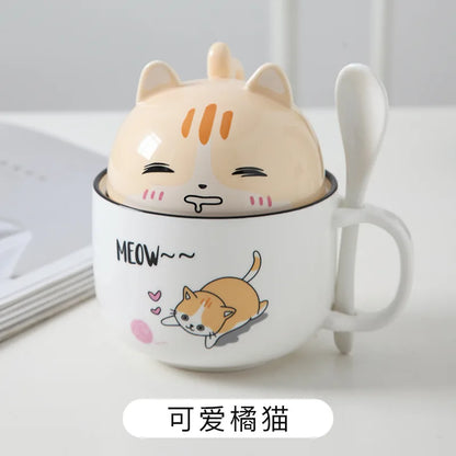 Shiba Inu Cat Coffee Cup Home Cartoon Animal Decoration Cup Creative Couple Ceramic Cup Afternoon Tea Breakfast Milk Tableware