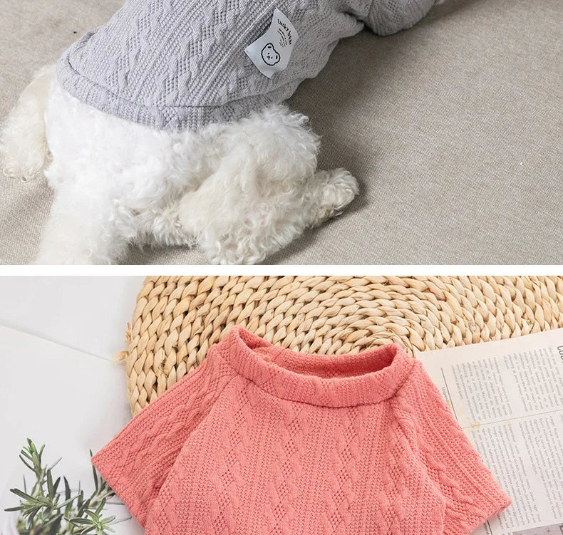Winter Dog Clothes For Small Dog Designer Luxury Jersey Wool Dog Sweater For Chihuahua York Bulldog Sphynx Cat Knitting Clothing