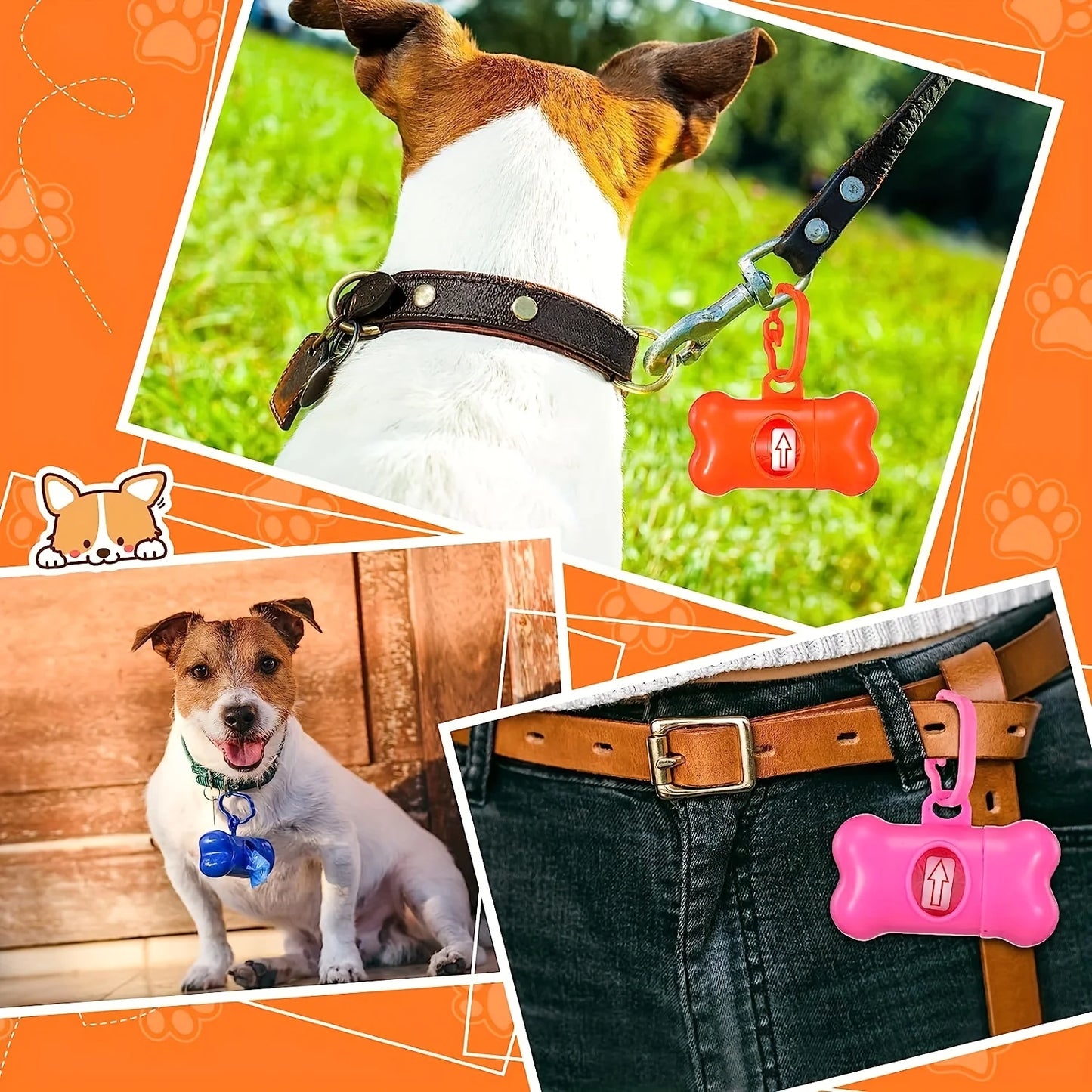 the COLORFUL POOP BAGS - 1200PCS Random Color Cartoon Paw Graphic Dog Poop Bags, Pet Poop Bags, Leak-Proof Dog Waste Bags for Pet Supplies