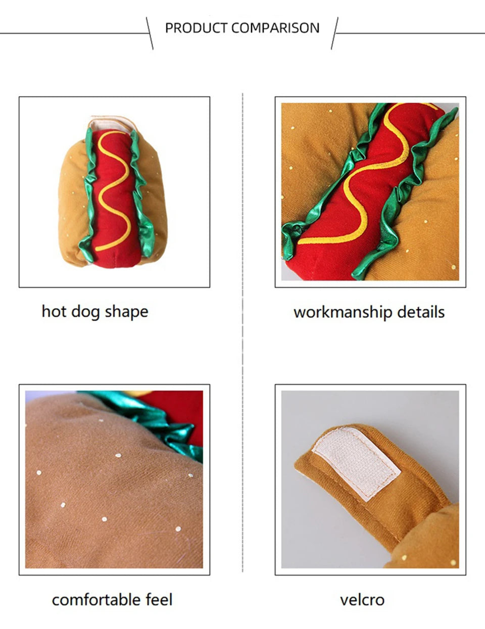 NONOR Pet Costume Hot Dog Shaped Dachshund Sausage Adjustable Clothes Funny Warmer for Puppy Dog Cat Supplies