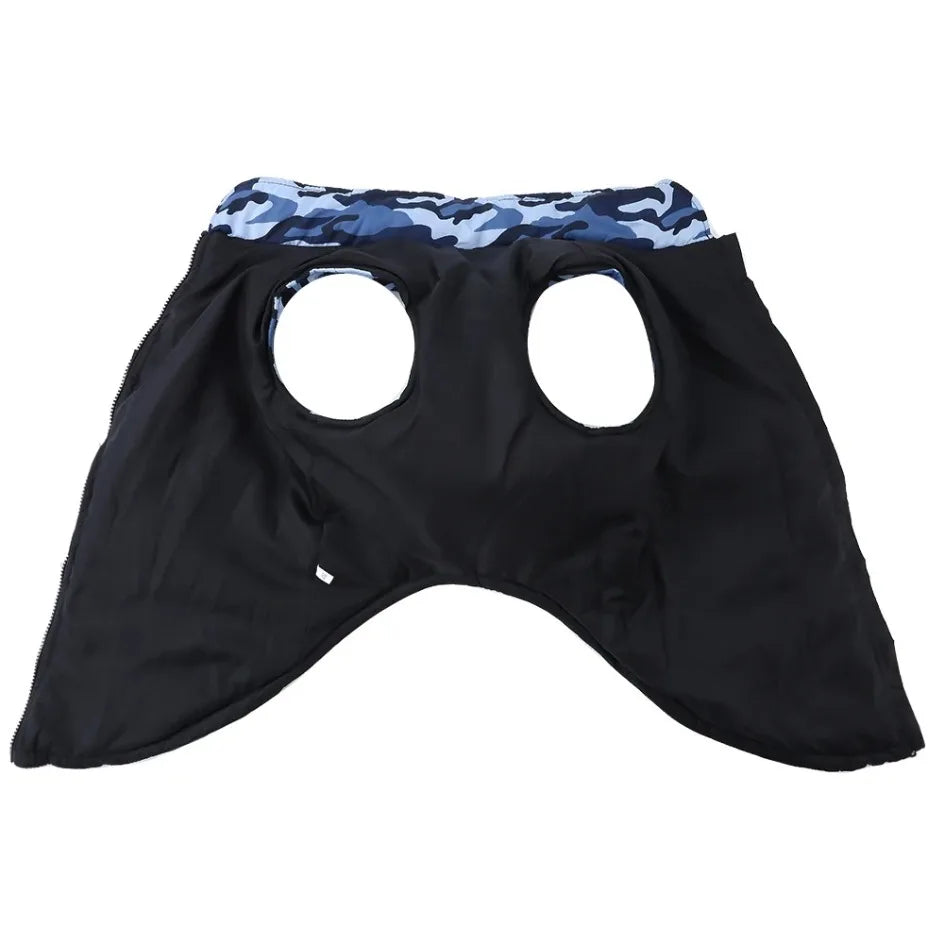 Winter Warm Big Dog Clothes Camouflage Sleeveless Pet Vest Jacket Windproof Large Dog Coat Zipper D-ring 4XL-6XL Puppy Outfits