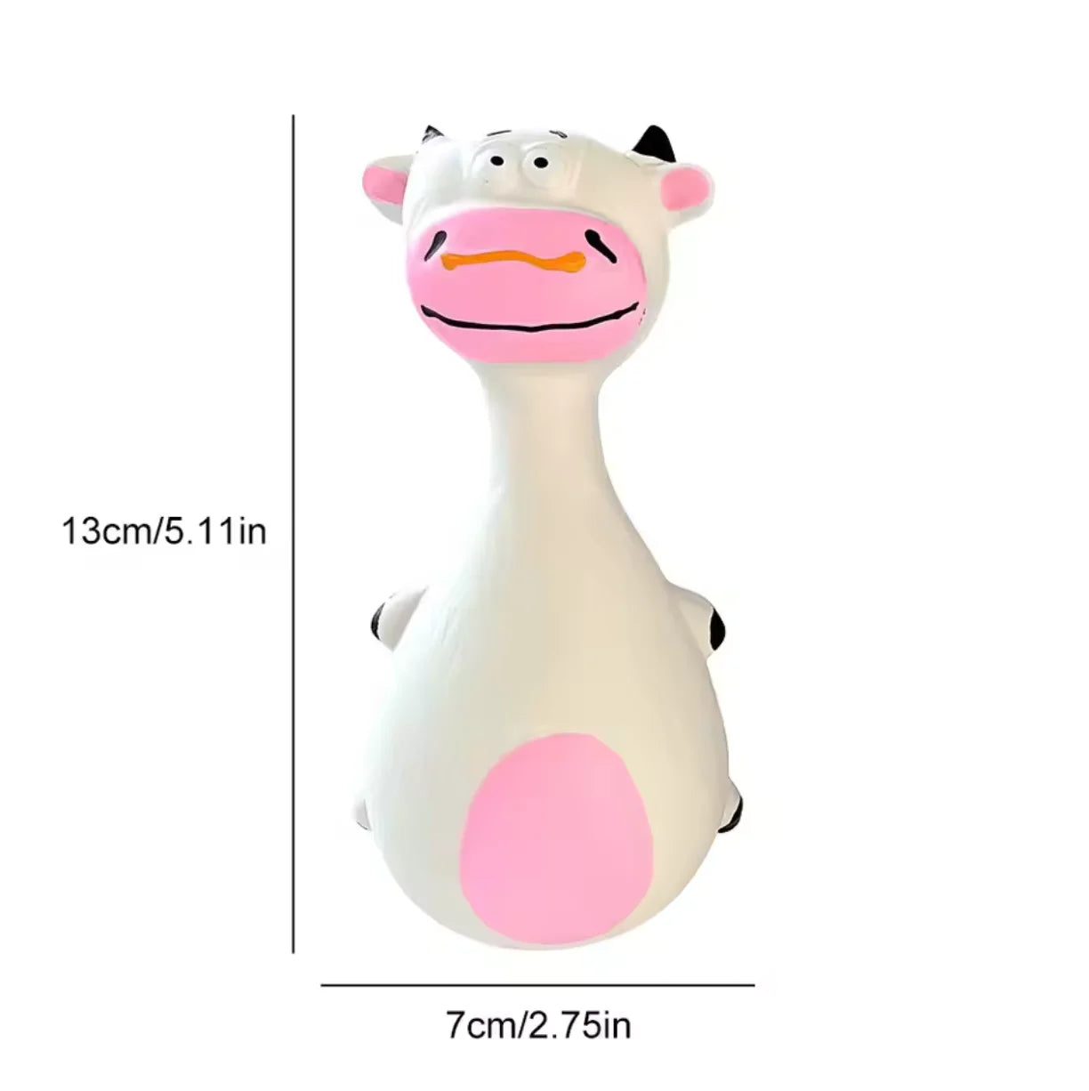 1 Piece Fat Bellied Cartoon Fun Bite Resistant Latex Sound Dog Toy Purple Elephant White Cow Brown Optional