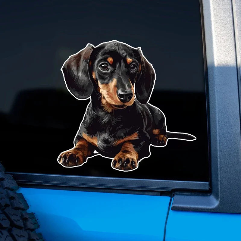 Dachshund Dog Decals Waterproof Vinyl Stickers for Car Accessories Decoration Cartoon Animal Pattern  Self Adhesive