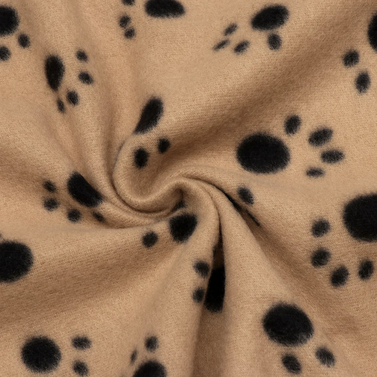 Pet Blanket Double-Sided Fleece Warm Comfortable Dog Cat Animal Paw Print Suitable for Bed Sofa Couch 60x70cm Beige