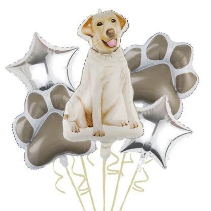 Large Dog Party Balloons Decorations Banner Pet Festivals Party Supplies Paw Bone Foil Balloons Pets Birthday Decorations