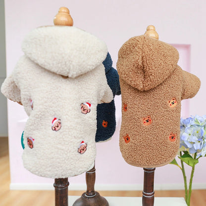 Winter Warm Pet Lamb Velvet Hoodie Clothes Comfortable Dog Coat Suitable Small Dogs Pet Outfits Chihuahua Clothing