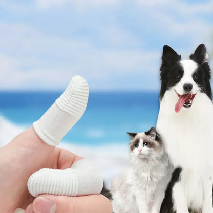 10 Pcs Pet Finger Soft Toothbrush Finger Sleeve Brushes Remove Tartar Cochlear Clean for Dog Cat Toothbrush Pet Oral Care