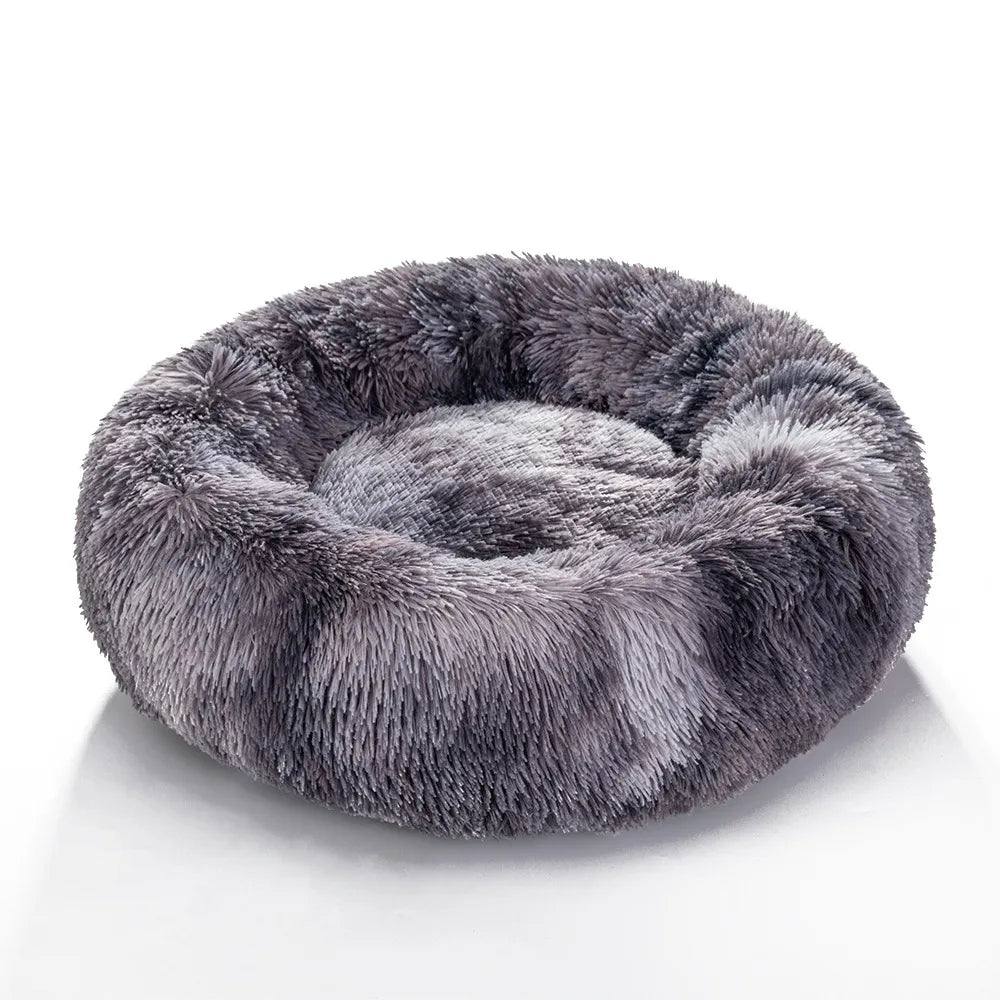 Calming Dog Bed for Small Dogs - Donut Washable Small Pet Bed, Anti-Slip Round Fluffy Plush Faux Fur Large Cat Bed