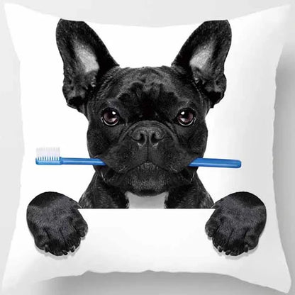 Funny Cartoon Dog Print Pillowcase Home Decor Car Sofa Cushion Cover (45cm*45cm)