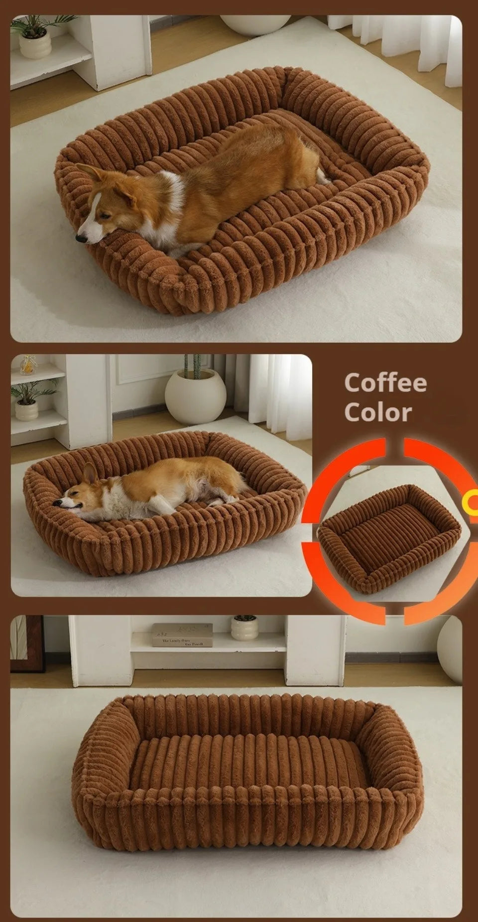 Pet Cat Dog Bed Square Plush Cat Mat Pet Cushion Winter Thickened Orthopedic Pet Mat Soft And Comfortable Cat Bed Pets Supplies