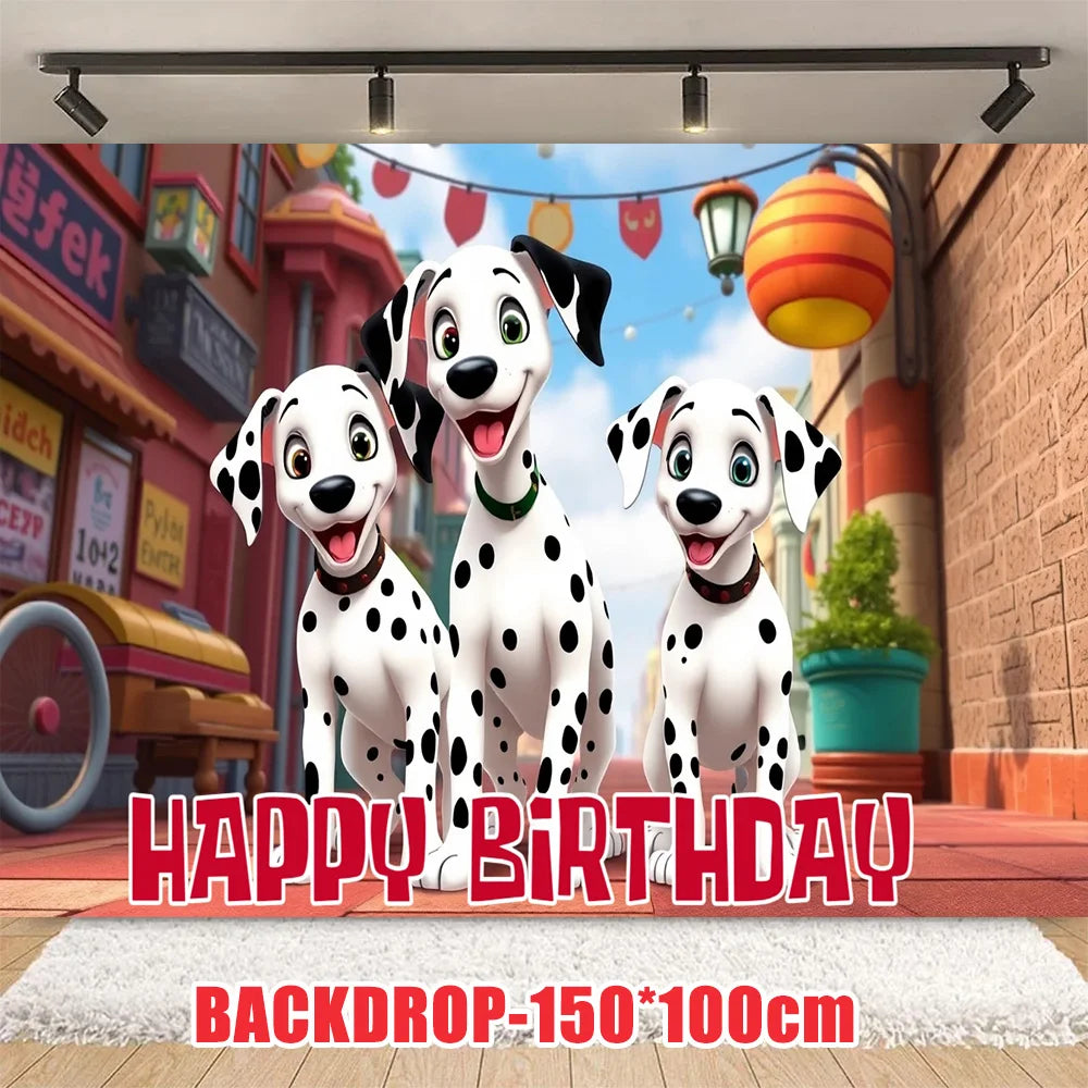 Disney 101 Dalmatians Birthday Party Supplies Cartoon One Hundred and One  Dog Balloon Backgrounds Cake Topper Banner Kids Gifts
