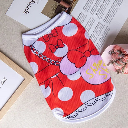 Quick-drying Yorkie Dog Vest Dog Tank Top Summer/Spring Cartoon Hoodie Chihuahua Dog Clothes French Bulldog Puppy Dogs/Cat Shirt